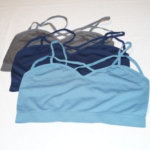 Strappy "Caged" Detail Bralette - 3 Pack